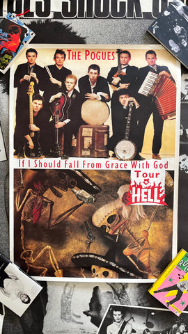 THE POGUES - IF I SHOULD FALL FROM GRACE WITH GOD TO HELL TOUR POSTER ORIGINAL
