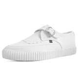 WHITE BUCKLE POINTED - TUK SHOE