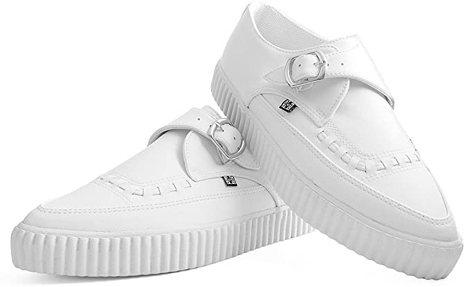 WHITE BUCKLE POINTED - TUK SHOE
