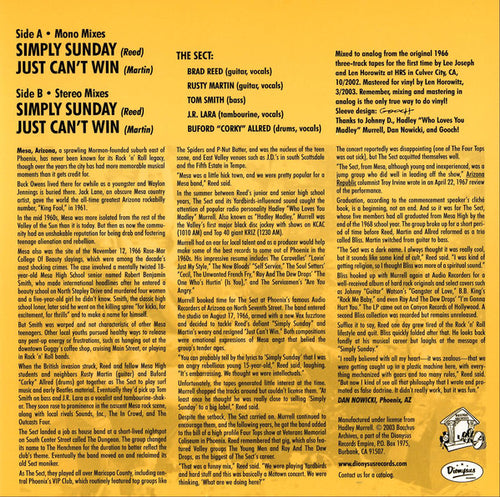 7" THE SECT - SIMPLY SUNDAY / JUST CAN´T WIN